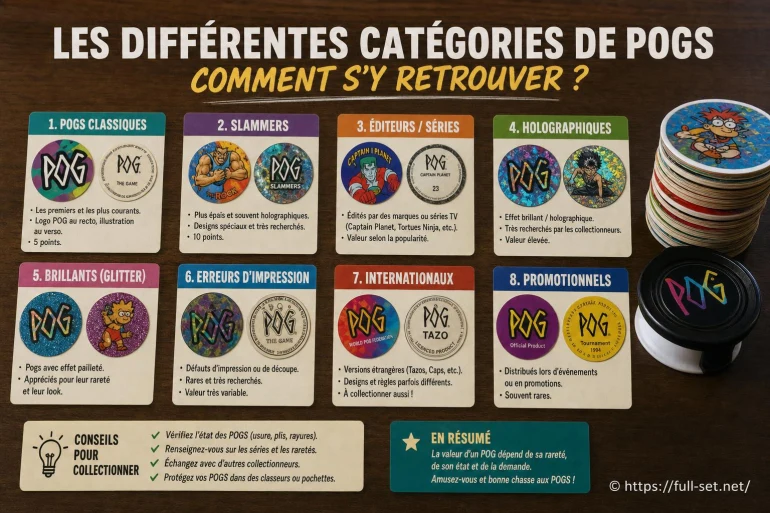 Les différentes catégories de POGS à collectionner : comment s’y retrouver ?