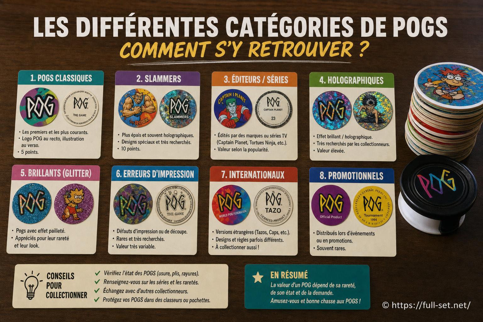 Les différentes catégories de POGS à collectionner : comment s'y retrouver ?