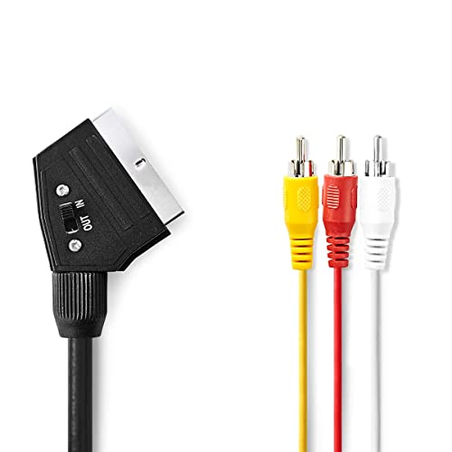 NEDIS Câble péritel commutable Scar T mâle - 3 x RCA mâle