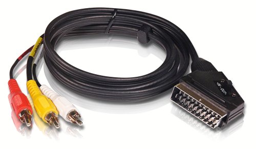 Philips SWV2255W Câble péritel 1,5m avec gaine en PVC, poign