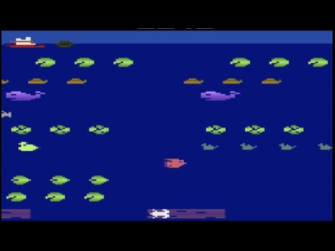 Scène de jeu de Frogger II: Threeedeep! sur Atari 2600
