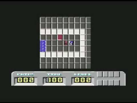 Scène de jeu de Chip's Challenge sur Commodore 64