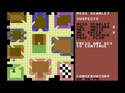 Illustration vidéo de Cluedo sur Commodore 64