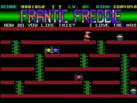 Scène de jeu de Frantic Freddie sur Commodore 64
