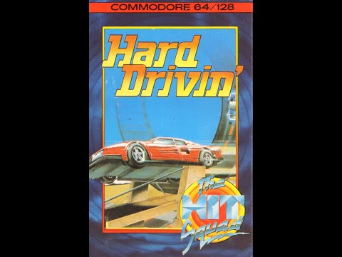 Scène de jeu de Hard Drivin' sur Commodore 64
