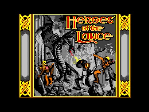 Scène de jeu de Heroes of the Lance sur Commodore 64