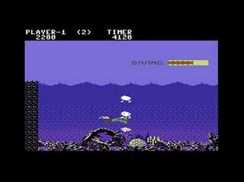 Screen de Jungle Hunt sur Commodore 64