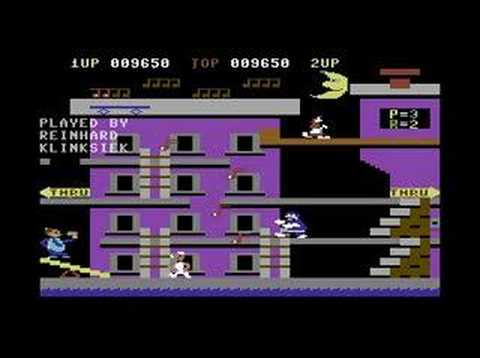 Scène de jeu de Popeye sur Commodore 64