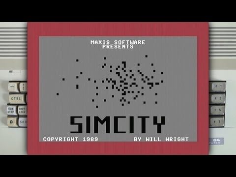 Scène de jeu de Sim City sur Commodore 64