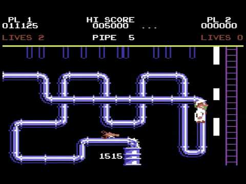 Screen de Super Pipeline sur Commodore 64