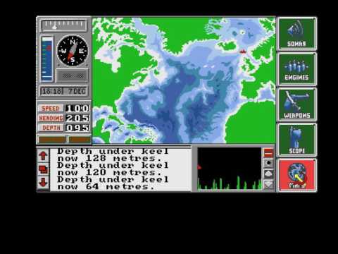 Scène de jeu de The Hunt for Red October sur Commodore 64