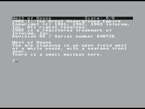 Screen de Zork I: The Great Underground Empire sur Commodore 64