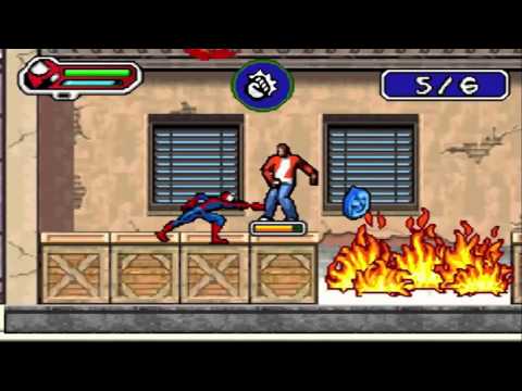 Scène de jeu de Spider-Man sur Game Boy Advance