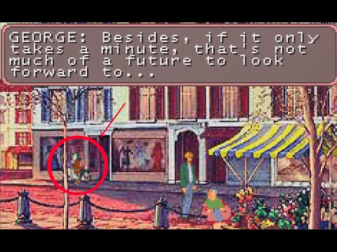 Scène de jeu de Chevaliers de Baphomet sur Game Boy Advance