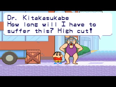 Scène de jeu de Crayon Shin-chan: Arashi no Yobu Cinema-Land no Daiboken! sur Game Boy Advance