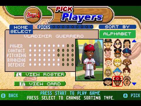 Screen de Backyard Sports: Baseball 2007 sur Game Boy Advance