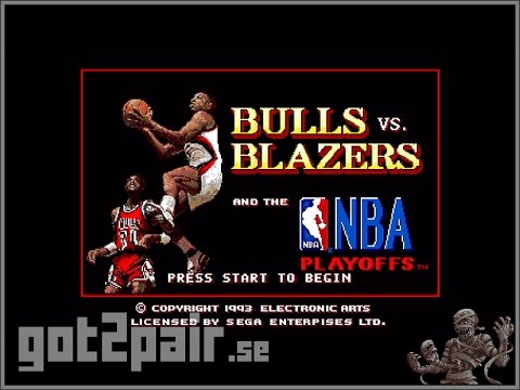 Screen de Bulls versus Blazers and the NBA Playoffs sur Megadrive
