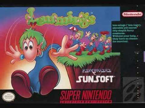 Scène de jeu de Lemmings sur Nintendo NES