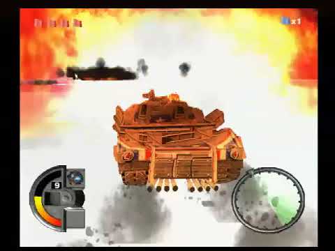 Scène de jeu de World Destruction League : Thunder Tanks sur PS2