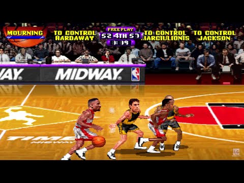 Scène de jeu de NBA Hangtime sur PS One