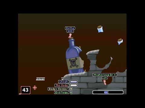 Scène de jeu de Worms Armageddon sur PS One