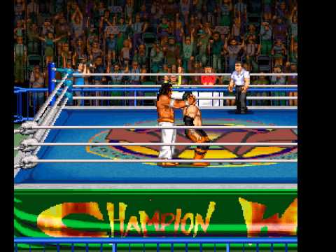 Scène de jeu de Champion Wrestler: Jikkyou Live sur PS One