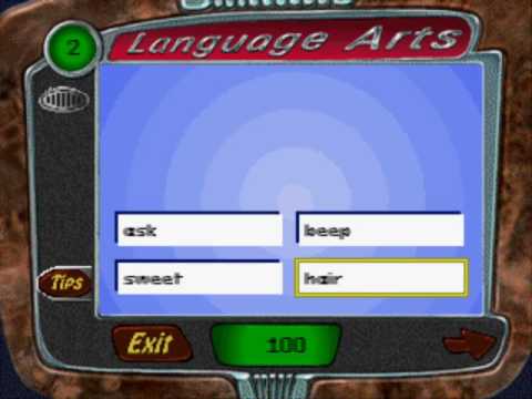 Scène de jeu de Cosmic Cookoff: Language Arts sur PS One
