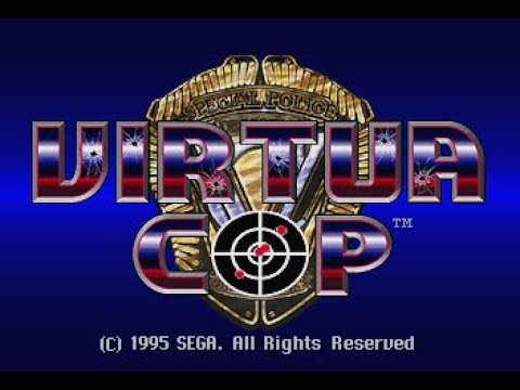 Scène de jeu de Virtua Cop sur SEGA Saturn