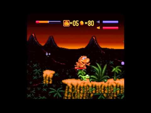 Scène de jeu de Radical Rex sur Super Nintendo