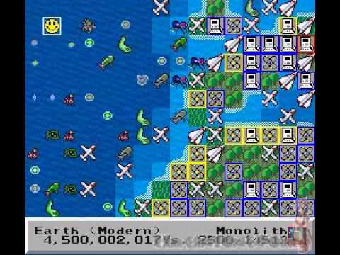 Scène de jeu de SimEarth sur Super Nintendo