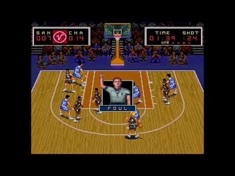 Scène de jeu de Super Slam Dunk sur Super Nintendo
