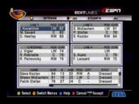 Scène de jeu de ESPN NHL 2K5 sur Xbox